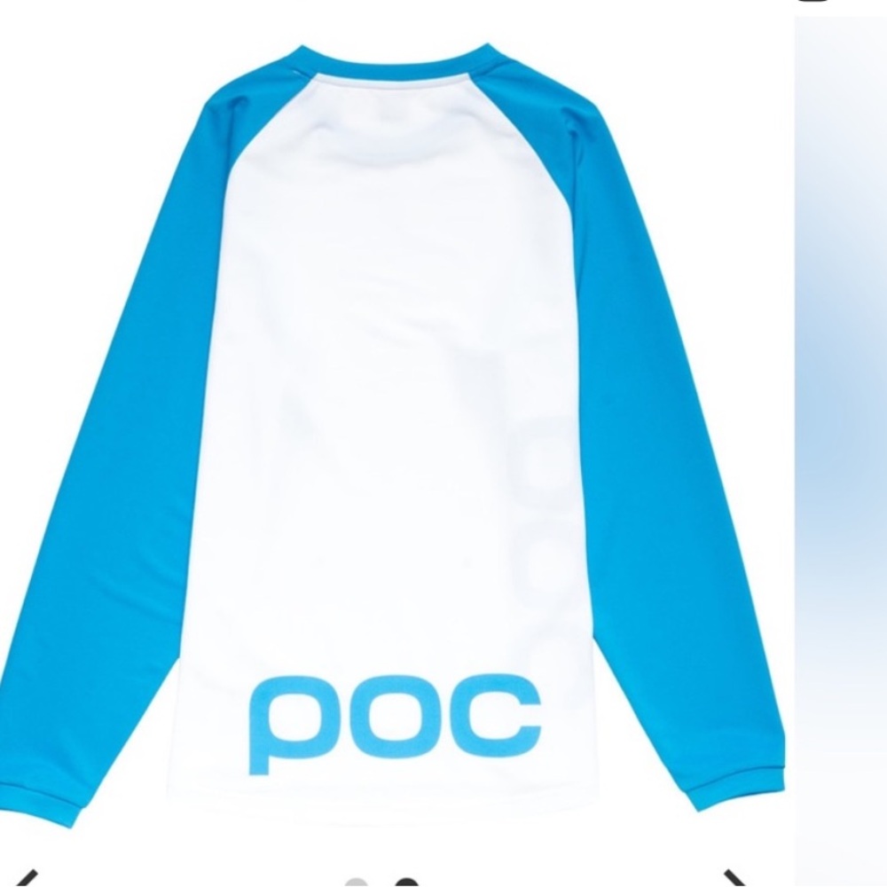 POC Flow Jersey Blue and White Long Sleeve Mens Mountain Bike, Motocross Jersey